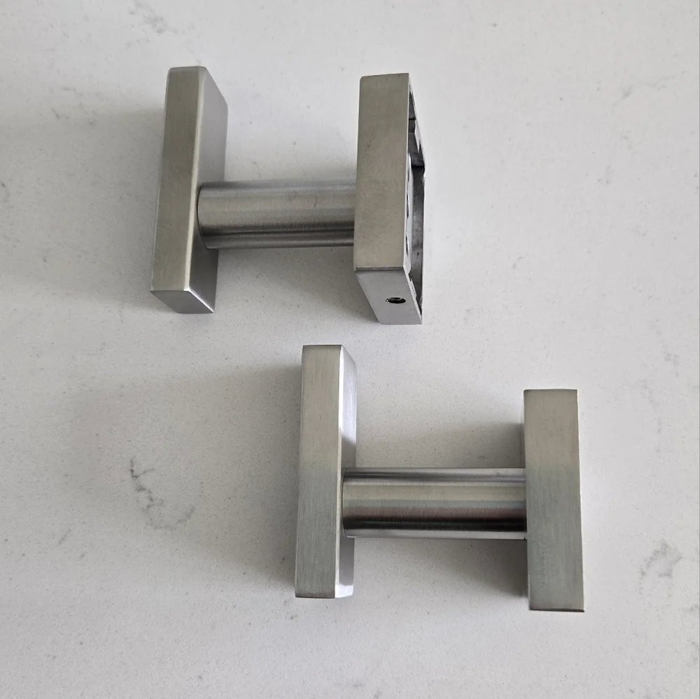 Sleek Silver Geometric Wall Hooks